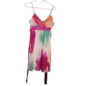 Alyn Paige White Floral Empire Waist Goddess Dress- Size:8